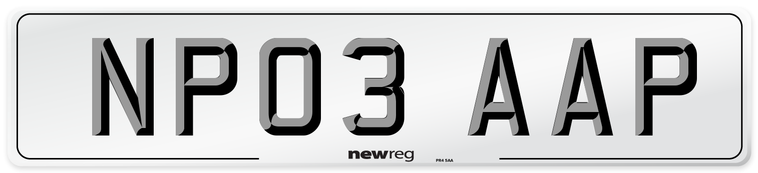 NP03 AAP Number Plate from New Reg